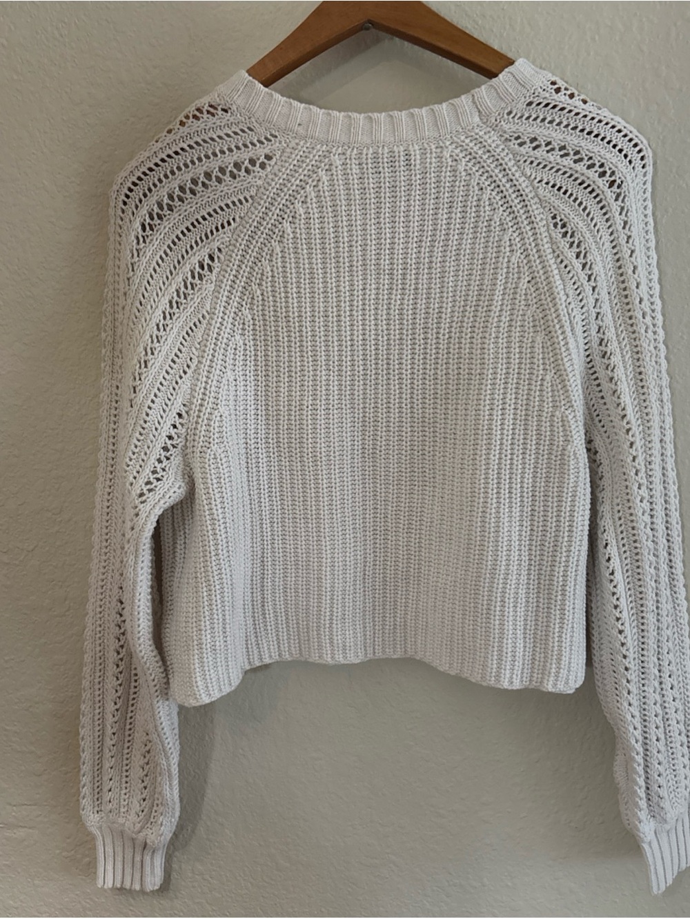 American Eagle Women's Cream Open-Knit Pullover Sweater XS - Picture 5 of 5